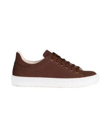 SOLARI MILANO Baskets unisexes vegan Suede G1 recyclées en microfibre marron écologique