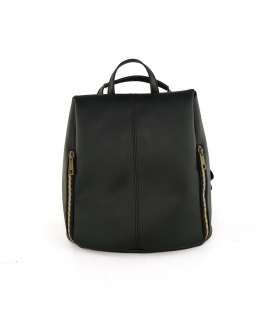 VSI CHIARI Black vegan anti-theft backpack bag adjustable straps zip handcrafted Made in Italy