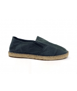 NATURAL WORLD Espadrille vegan Herren blau Bio Cotton herausnehmbares Öko-Fussbett zum Hineinschlüpfen