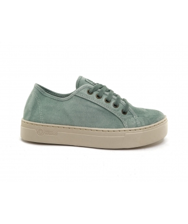 NATURAL WORLD sneakers vegane platform verde acqua Cotone Bio plantare estraibile vegan shoes