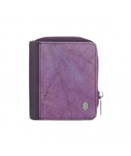 Vegan leaves wallet zip around waterproof accordion