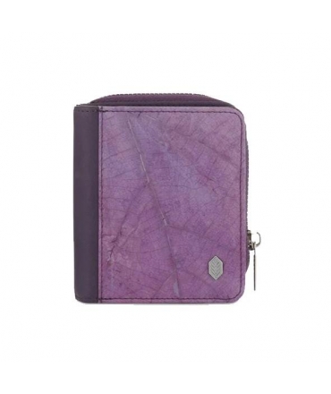 Vegan leaves wallet zip around waterproof accordion