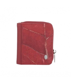 Vegan leaves wallet zip around waterproof accordion