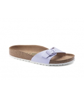 BIRKENSTOCK Madrid BS Vegane Damenhausschuhe Lila Einzelband mit Schnalle