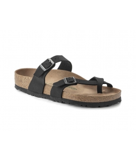 BIRKENSTOCK Vegan Mayari black Woman thong slippers with adjustable buckles