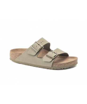 BIRKENSTOCK Arizona Vegan Khaki double band slippers Unisex