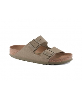 BIRKENSTOCK Arizona vegan khaki green slippers unisex fabric vegan shoes