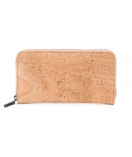 Woman wallet cork vegan zip closure