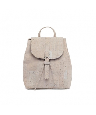 Vegan backpack Woman natural cork strap with button