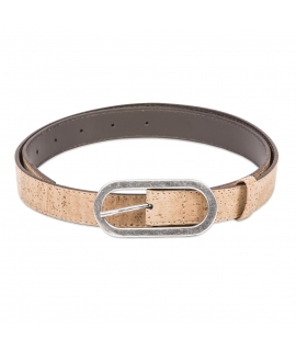 Vegan belt Woman cork ecological round buckle