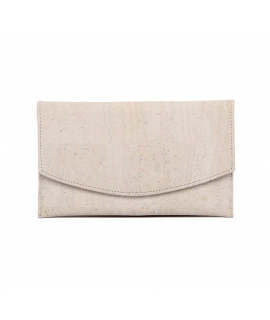 Vegan envelope card holder with white cork coin purse with magnetic closure