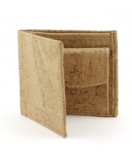 Men's wallet bifold coin purse vegan cork card holder