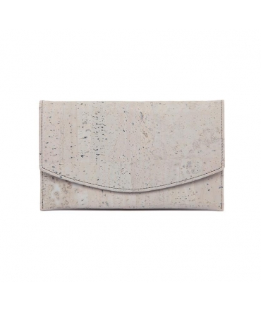 Vegan envelope card holder with gray cork coin purse with magnetic closure