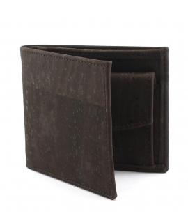 Cork wallet Man brown vegan bifold coin purse card holder