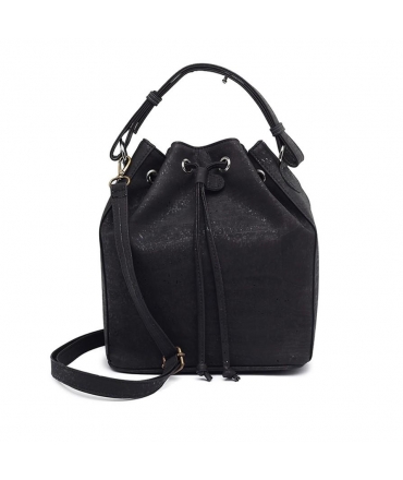 Sac seau vegan noir Femme liège étanche bandoulière cordes sac écologique