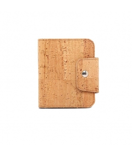 Vegan wallet coin purse card holder natural cork button