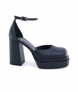 VSI MEGAN Black vegan platform sandals with wide heel Made in Italy