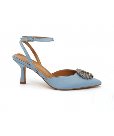 VSI ALISSA light blue ceremony vegan sandals jewel decollet elegant vegan shoes made in Italy