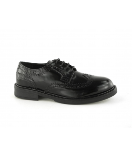 VSI LUCE Vegan Oxfords Klassische schwarze, glänzende Schwalbenschwanz-Schnürschuhe für Damen, hergestellt in Italien