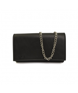 Pochette portefeuille VSI CAMUCIA Black Vegan, bandoulière amovible avec bouton