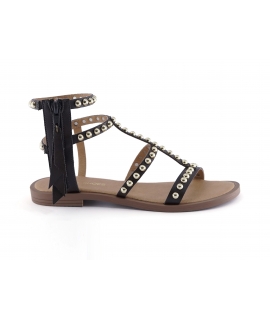 VSI NIVI Schuhe Frau Slave Sandalen Reissverschluss Nieten Riemen vegane Schuhe Made in Italy