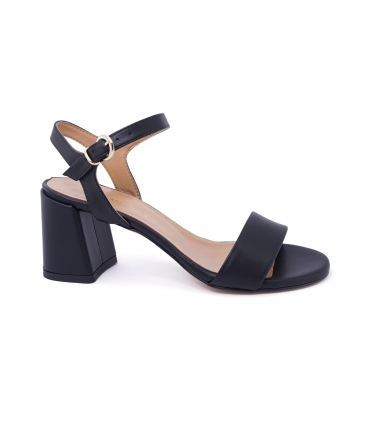 VSI AURI Black vegan sandals with corn heel and strap made in Italy