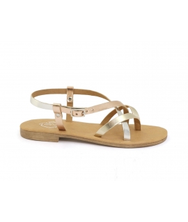 VSI GIAVE Vegan thong sandals platinum silver laminated rose gold vegan shoes Made in Italy