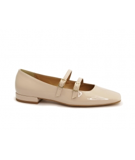 VSI MOLLY ballerine con cinturini nude vernice punta squadrata scarpe vegan made in Italy