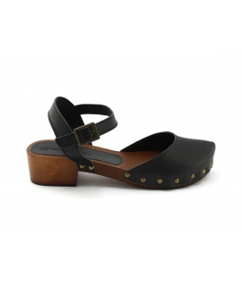 VSI KARI Schuhe Frau Sandalen Clogs Clogs Holzabsatzriemen geschlossene Spitze vegane Schuhe Made in Italy