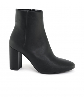 VSI GIL Bottines vegan noires à talon zippé à bout rond Fabriqué en Italie