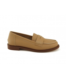 VSI BRIS Mocasín vegano penny de mujer zapatos veganos vintage beige hechos en Italia