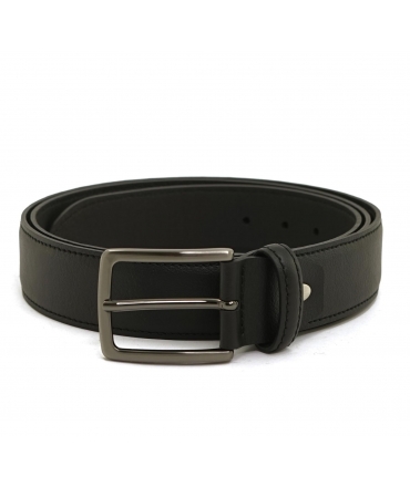 VSI DEVIN Ceinture végétalienne en maïs noir avec boucle foncée fabriquée à la main Made in Italy