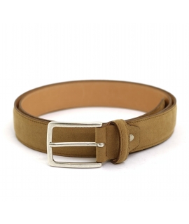 VSI FLORENCE Ceinture vegan en alcantara beige pour homme, fabriquée à la main Made in Italy