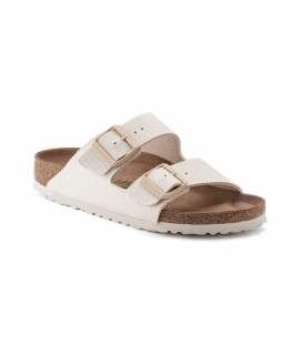 BIRKENSTOCK Arizona vegan crème pour femmes Eggshell pantoufles tissu chaussures végétaliennes