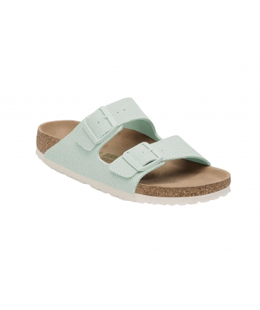 BIRKENSTOCK Arizona vegane Damen-Hausschuhe aus blauem Stoff, vegane Sommerschuhe