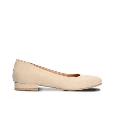 NAE Fresia Ballerines Femme bout rond beige effet daim chaussures vegan