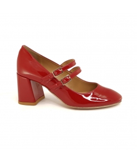 VSI MARY Jane vegan red patent leather double strap heel made in Italy