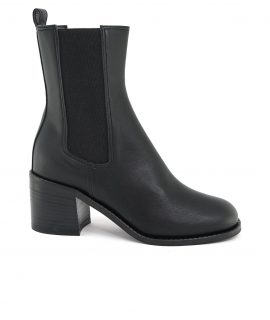 VSI NELA Bottines vegan beatles noires avec élastique carré Made in Italy