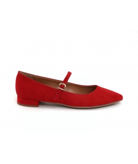 VSI POLLY Ballerine mary jane vegan basse cinturino rosse punta scarpe vegane Made in Italy eco