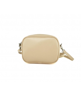 VSI MEI Rectangular vegan apple bag removable shoulder strap zip pochette cream made in Italy