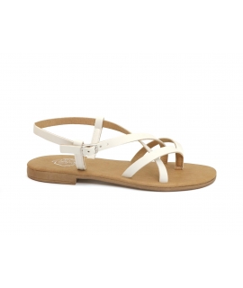 VSI GIAVE White vegan sandals with low corn Made in Italy