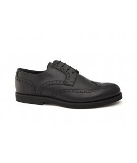 VSI DEIRO Elegantes zapatos derby veganos de hombre en color negro, estilo inglés, Made in Italy