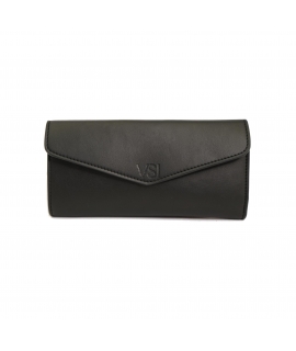 VSI OLMO vegan card holder large black document holder with button