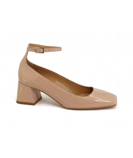 VSI AMY Mary Jane vegane Nude-Lackleder-Pumps mit breitem Absatz, hergestellt in Italien