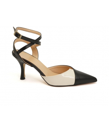 VSI NIVE deocolletè vegan bicolor nero bianco slingback eleganti Made in Italy