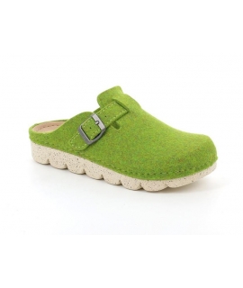 GRUNLAND VEG POFF zapatillas de casa confort mujer verde recicladas