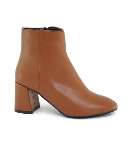 VSI KESSY Brown vegane Stiefeletten runder Zeh Reissverschluss breiter Absatz Made in Italy