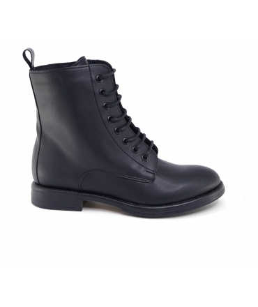 VSI ESTER Schwarze elegante vegane Stiefel 8 Maislöcher wasserdichte Schnürsenkel vegane Schuhe Made in Italy