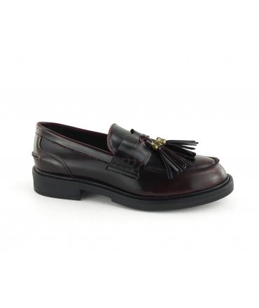 VSI BRISTOL Rote vegane Loafer aus Lackleder, Quasten, elegante Sohle, vegane Schuhe, hergestellt in Italien